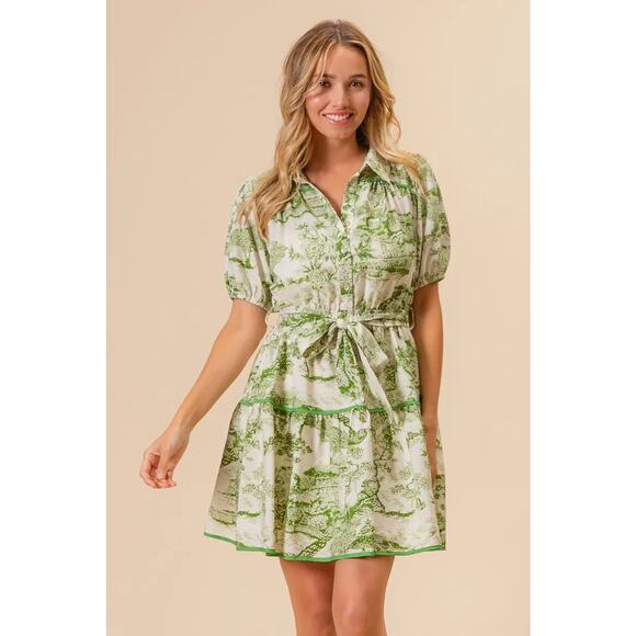 BiBi Woven Printed Tiered Dress - Picture 10 of 16